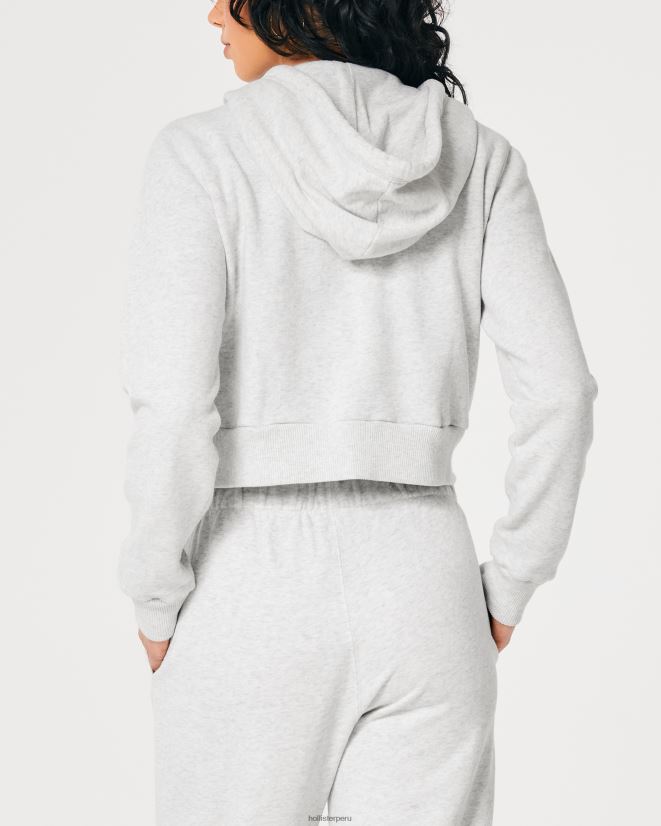 educación física Hollister Feel Good mini sudadera con cremallera completa gris jaspeado claro 086N6290 mujer tapas