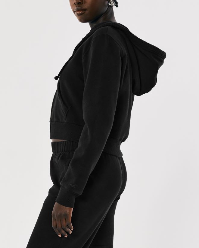 educación física Hollister Feel Good mini sudadera con cremallera completa negro 086N6283 mujer tapas