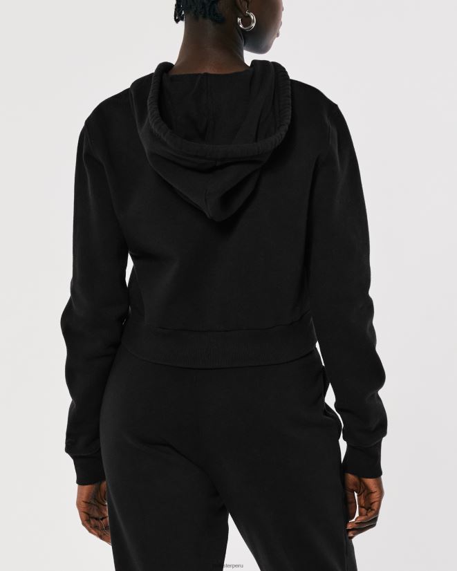 educación física Hollister Feel Good mini sudadera con cremallera completa negro 086N6283 mujer tapas