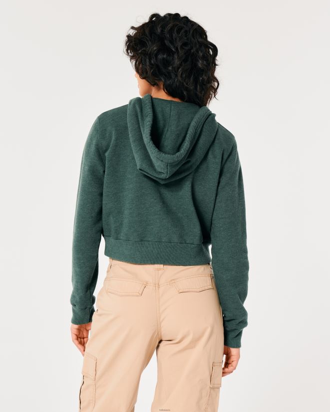 educación física Hollister Feel Good mini sudadera con cremallera completa verde 086N62175 mujer tapas