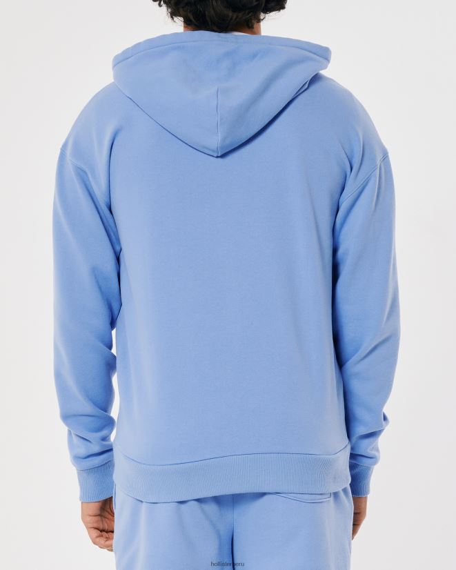 educación física Hollister Sudadera con capucha y cierre completo con logo de la serie Smile de Gilly Hicks azul 086N62441 mujer tapas