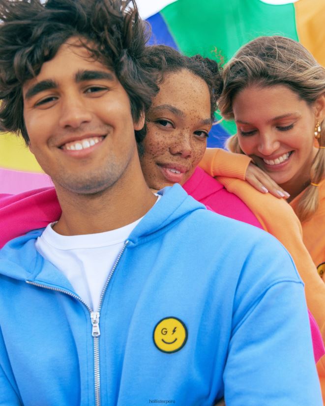 educación física Hollister Sudadera con capucha y cierre completo con logo de la serie Smile de Gilly Hicks azul 086N62441 mujer tapas