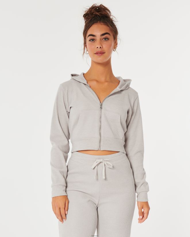 educación física Hollister gilly hicks acogedor micro-waffle cierre completo beige 086N62136 mujer tapas