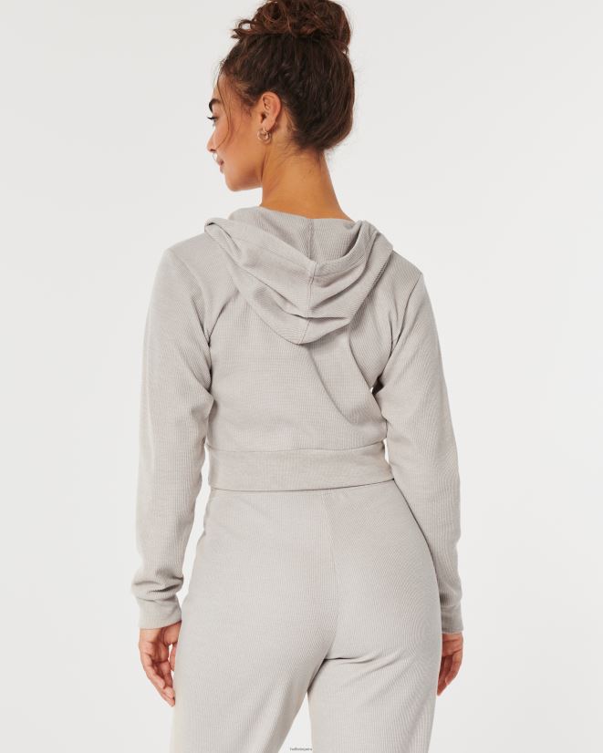 educación física Hollister gilly hicks acogedor micro-waffle cierre completo beige 086N62136 mujer tapas