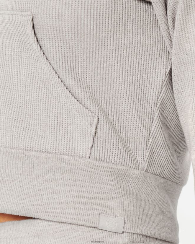 educación física Hollister gilly hicks acogedor micro-waffle cierre completo beige 086N62136 mujer tapas