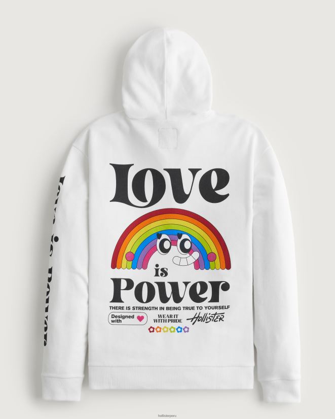 educación física Hollister orgullo sudadera con capucha holgada con gráfico blanco 086N62342 mujer tapas