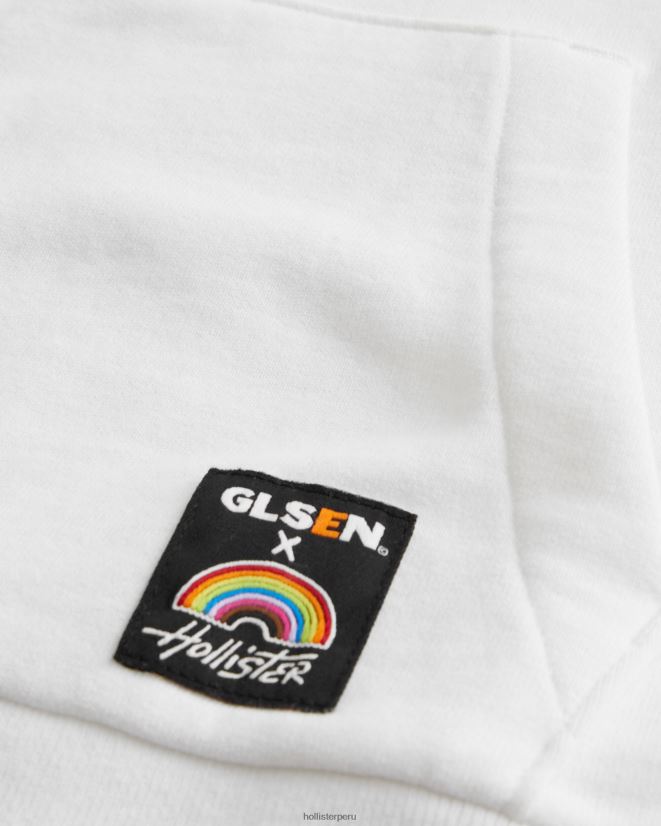 educación física Hollister orgullo sudadera con capucha holgada con gráfico blanco 086N62342 mujer tapas