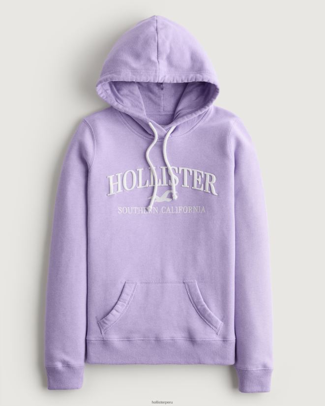 educación física Hollister sudadera con capucha y gráfico del logo púrpura 086N62155 mujer tapas
