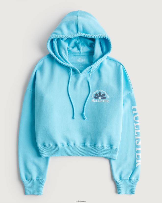 educación física Hollister sudadera con capucha y logo estampado azul 086N62200 mujer tapas