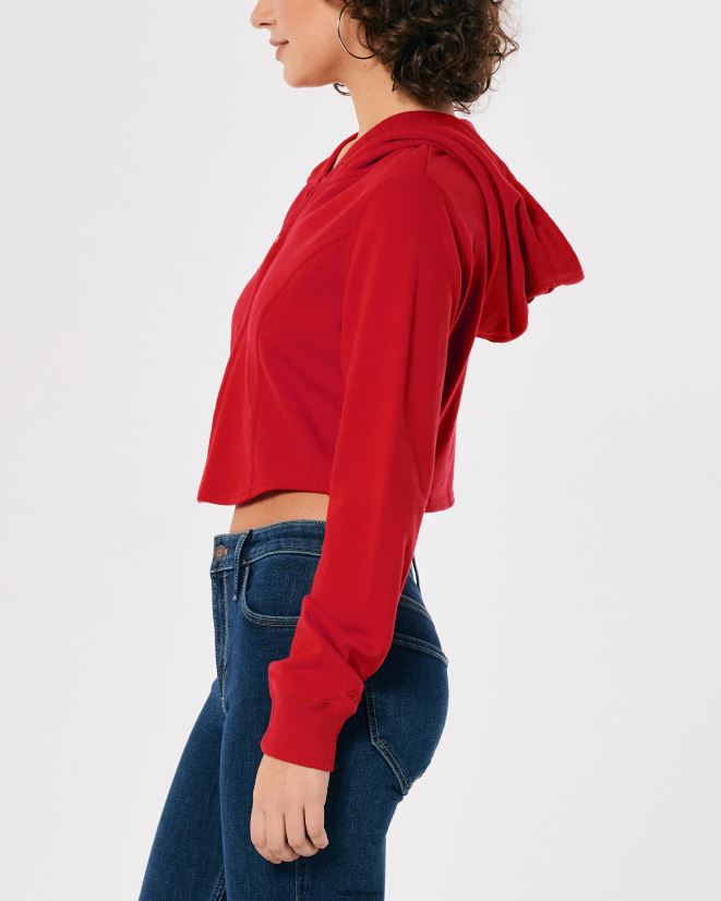 educación física Hollister sudadera con cremallera y costuras rojo 086N62341 mujer tapas