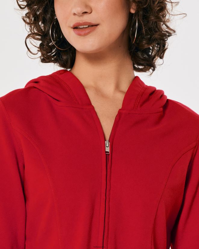 educación física Hollister sudadera con cremallera y costuras rojo 086N62341 mujer tapas