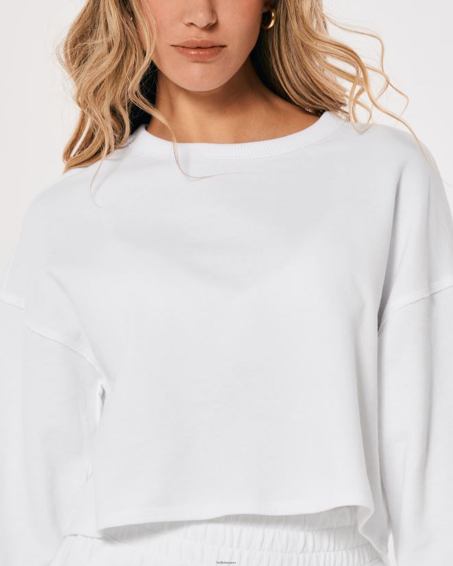 educación física Hollister sudadera con cuello redondo gilly hicks active essentials blanco 086N62206 mujer tapas