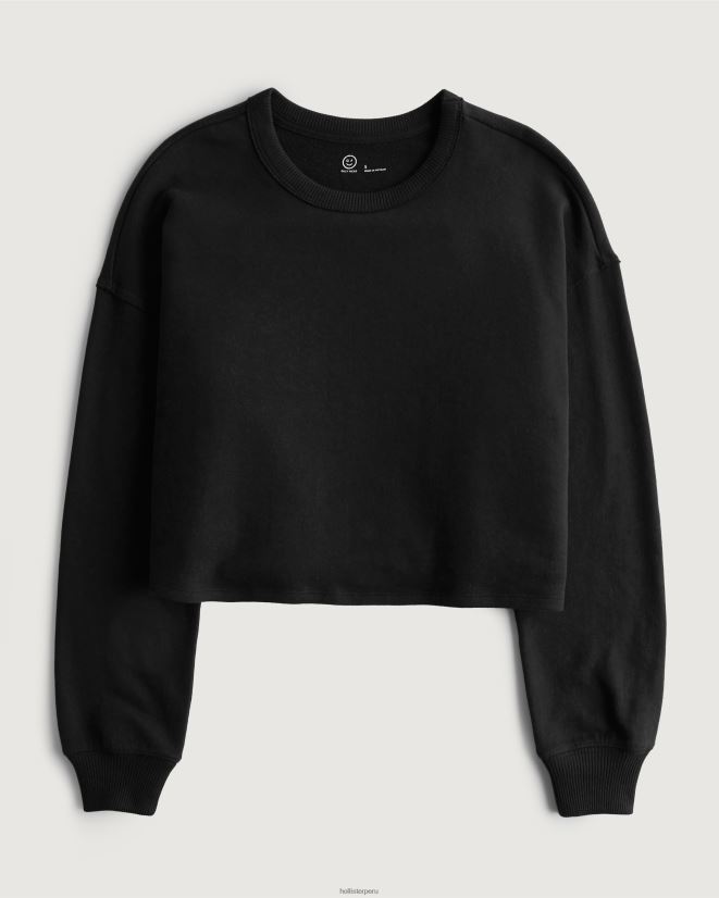 educación física Hollister sudadera con cuello redondo gilly hicks active essentials negro 086N62215 mujer tapas
