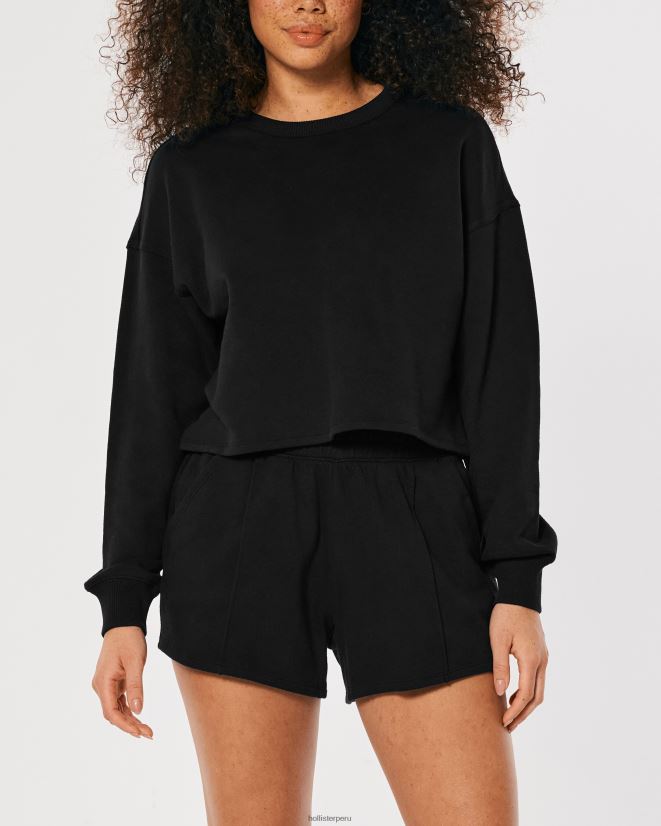 educación física Hollister sudadera con cuello redondo gilly hicks active essentials negro 086N62215 mujer tapas