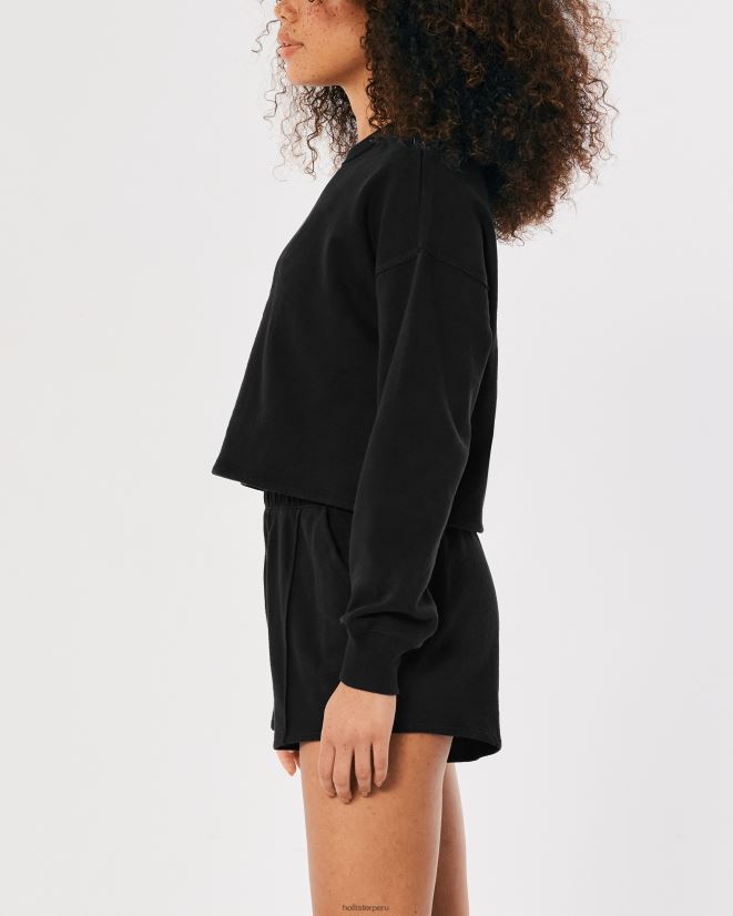 educación física Hollister sudadera con cuello redondo gilly hicks active essentials negro 086N62215 mujer tapas