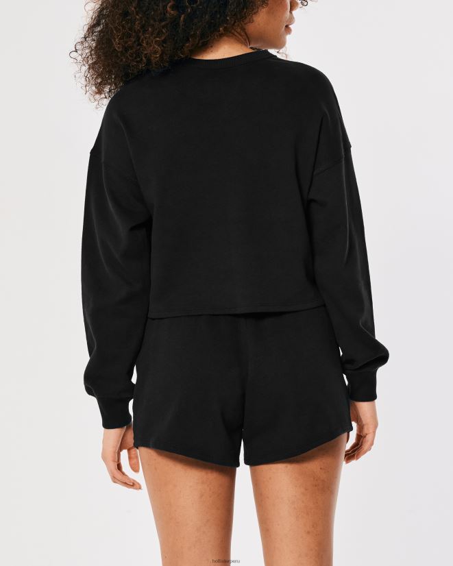 educación física Hollister sudadera con cuello redondo gilly hicks active essentials negro 086N62215 mujer tapas