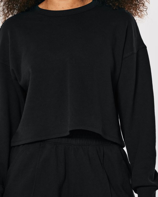 educación física Hollister sudadera con cuello redondo gilly hicks active essentials negro 086N62215 mujer tapas