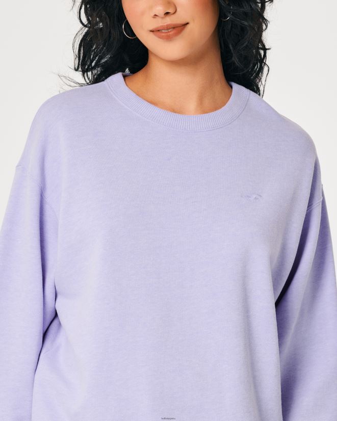 educación física Hollister sudadera extragrande con cuello redondo y logo icónico lavanda 086N6225 mujer tapas