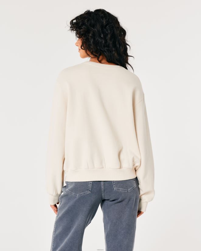 educación física Hollister sudadera extragrande con gráfico de Londres crema 086N6246 mujer tapas