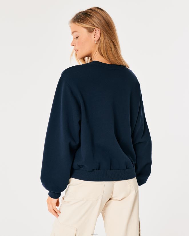 educación física Hollister sudadera extragrande con gráfico de newport rhode island Azul marino 086N626 mujer tapas