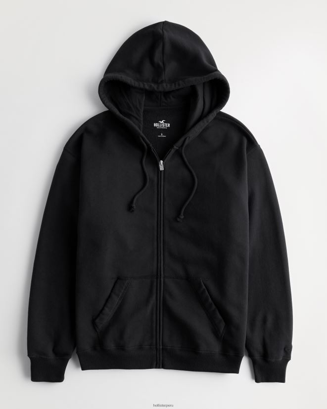 educación física Hollister sudadera oversize con cremallera completa negro 086N62406 mujer tapas