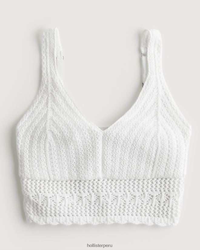 educación física Hollister bralette de ganchillo con cuello en V blanco 086N6284 mujer tapas