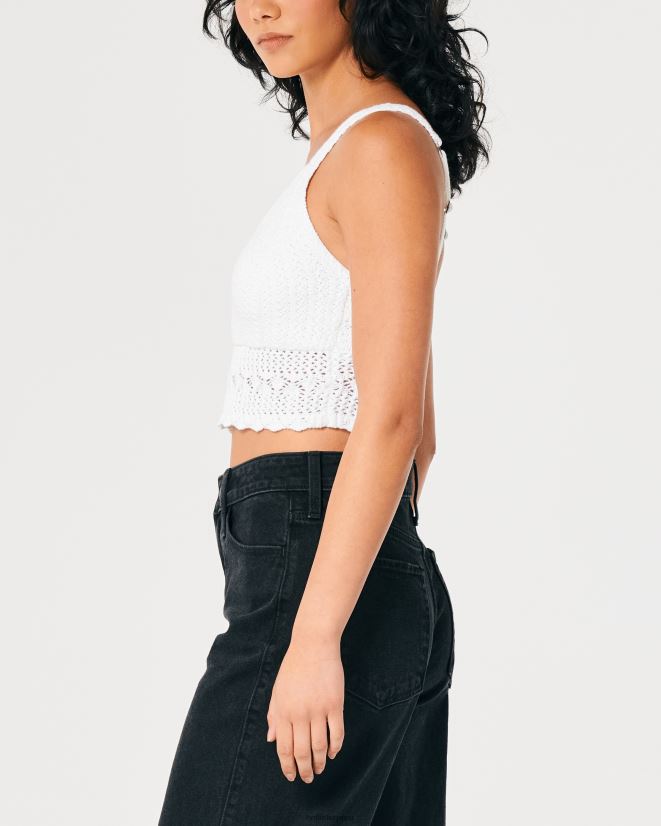 educación física Hollister bralette de ganchillo con cuello en V blanco 086N6284 mujer tapas