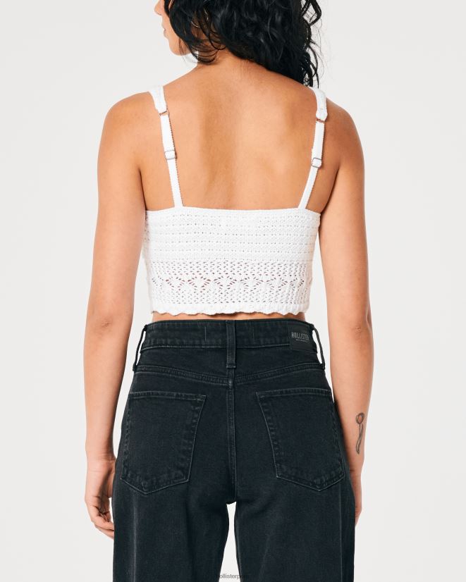 educación física Hollister bralette de ganchillo con cuello en V blanco 086N6284 mujer tapas