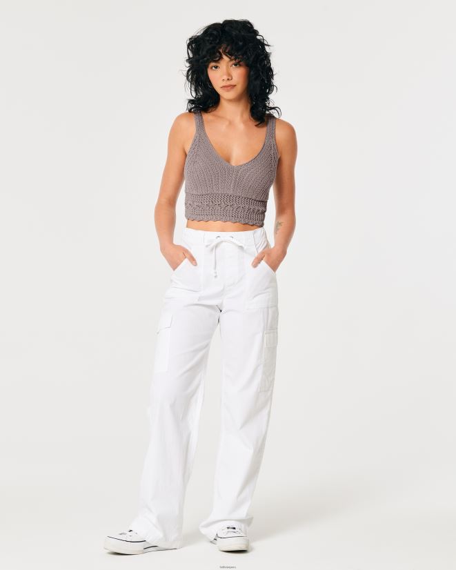 educación física Hollister bralette de ganchillo con cuello en V gris púrpura 086N62268 mujer tapas