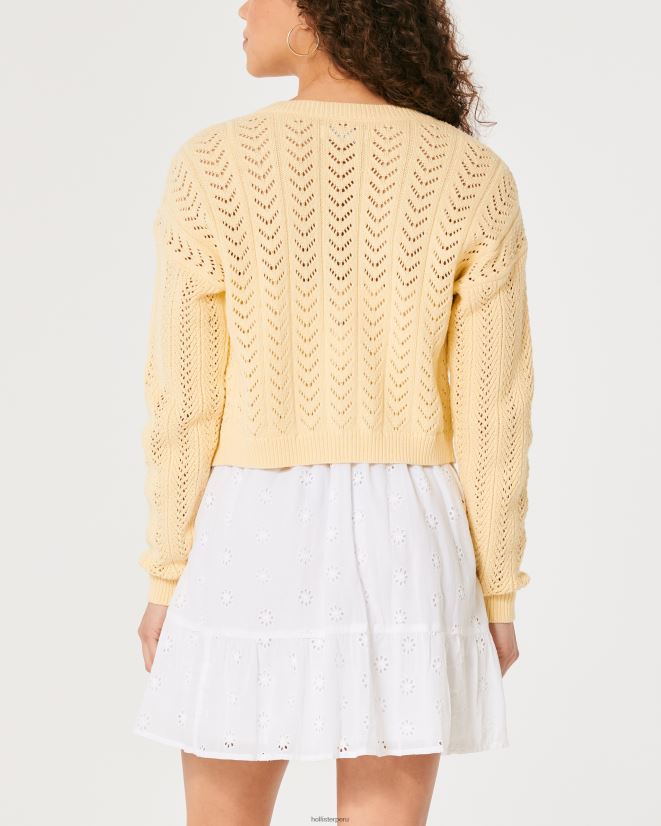 educación física Hollister cárdigan corto texturizado fácil amarillo 086N62338 mujer tapas