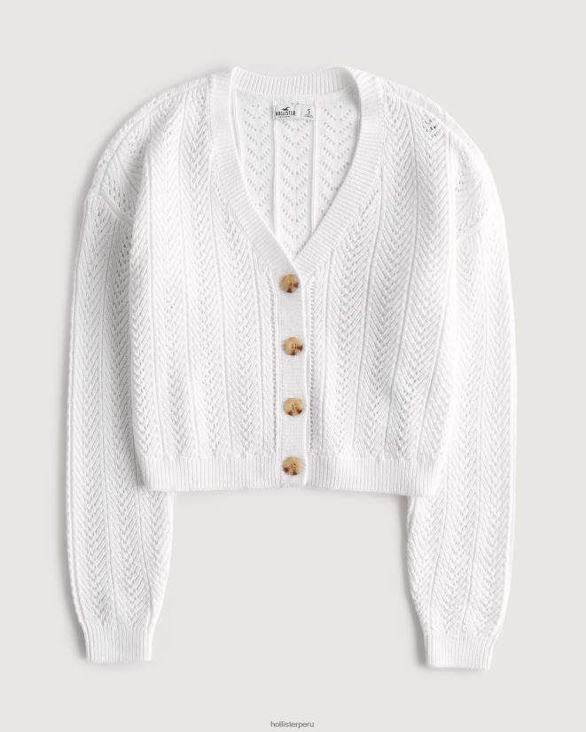 educación física Hollister cárdigan corto texturizado fácil blanco 086N6259 mujer tapas