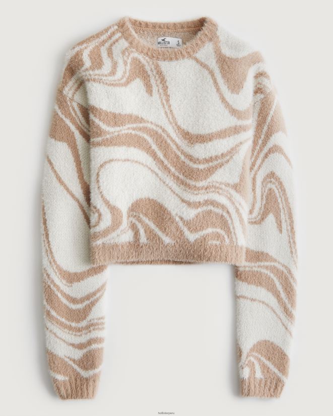 educación física Hollister suéter cálido con cuello redondo remolino de bronceado 086N62385 mujer tapas