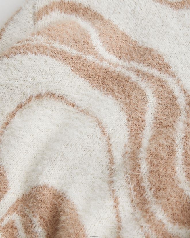 educación física Hollister suéter cálido con cuello redondo remolino de bronceado 086N62385 mujer tapas