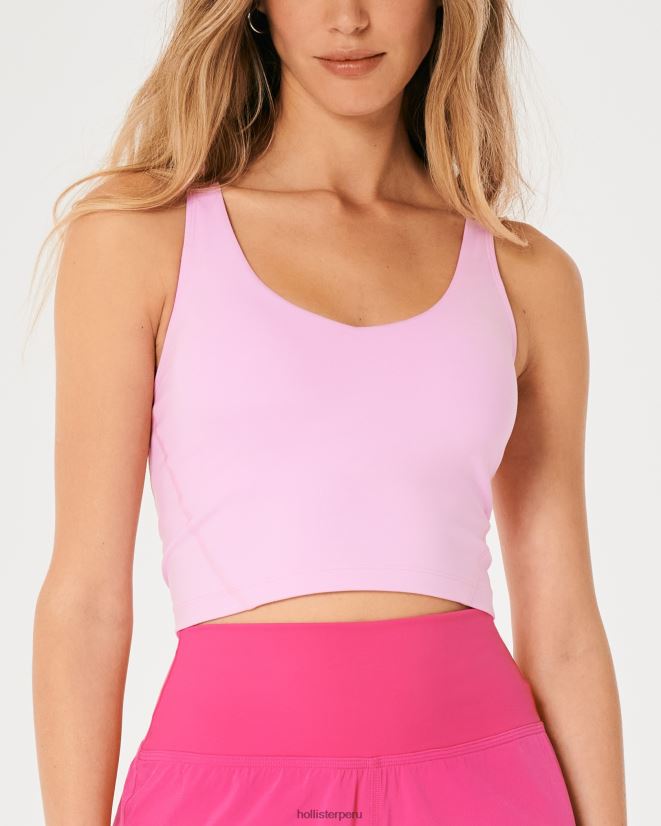 educación física Hollister Camiseta de tirantes con tiras de recarga activa Gilly Hicks Rosa claro 086N62361 mujer tapas