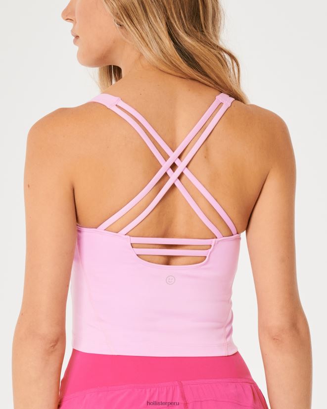 educación física Hollister Camiseta de tirantes con tiras de recarga activa Gilly Hicks Rosa claro 086N62361 mujer tapas