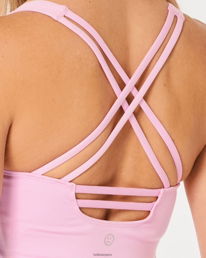 educación física Hollister Camiseta de tirantes con tiras de recarga activa Gilly Hicks Rosa claro 086N62361 mujer tapas