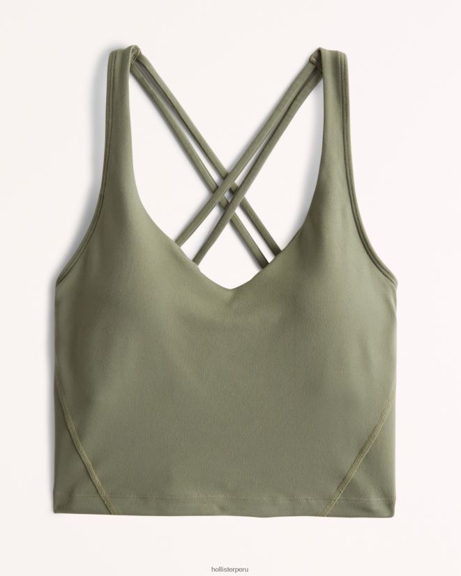 educación física Hollister Camiseta de tirantes con tiras de recarga activa Gilly Hicks verde oliva 086N62317 mujer tapas