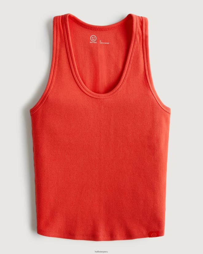 educación física Hollister Camiseta sin mangas acanalada Gilly Hicks Active rojo 086N62191 mujer tapas