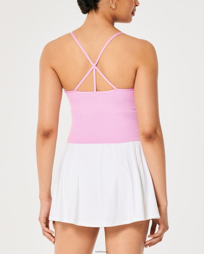 educación física Hollister Gilly Hicks Active Recharge camiseta sin mangas de tirantes de longitud más larga Rosa claro 086N62362 mujer tapas