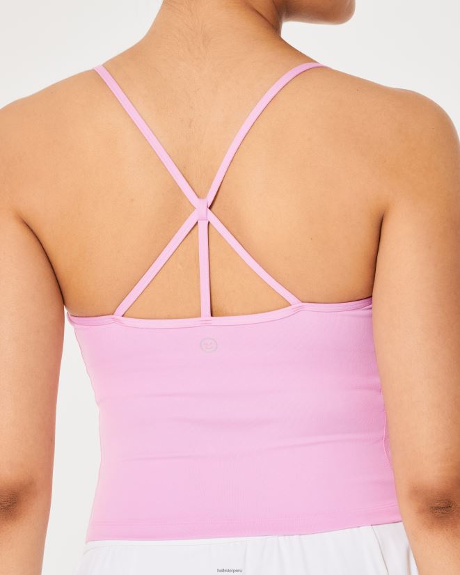 educación física Hollister Gilly Hicks Active Recharge camiseta sin mangas de tirantes de longitud más larga Rosa claro 086N62362 mujer tapas