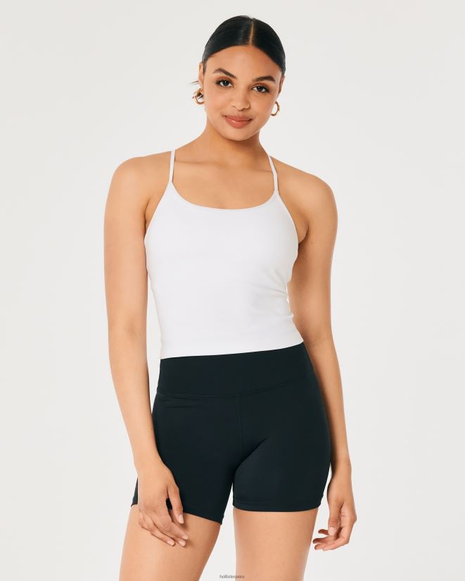 educación física Hollister Gilly Hicks Active Recharge camiseta sin mangas de tirantes de longitud más larga blanco 086N62203 mujer tapas