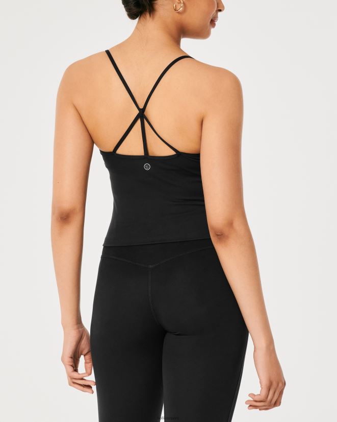 educación física Hollister Gilly Hicks Active Recharge camiseta sin mangas de tirantes de longitud más larga negro 086N62196 mujer tapas