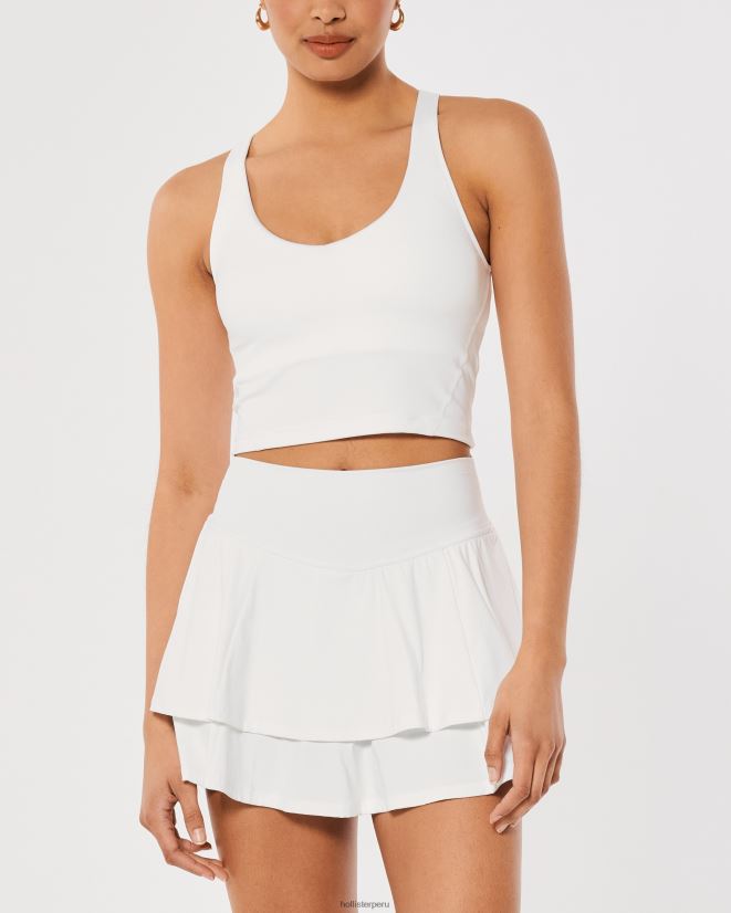 educación física Hollister Tanque trasero abierto de recarga activa Gilly Hicks blanco 086N62398 mujer tapas