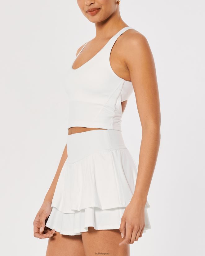 educación física Hollister Tanque trasero abierto de recarga activa Gilly Hicks blanco 086N62398 mujer tapas