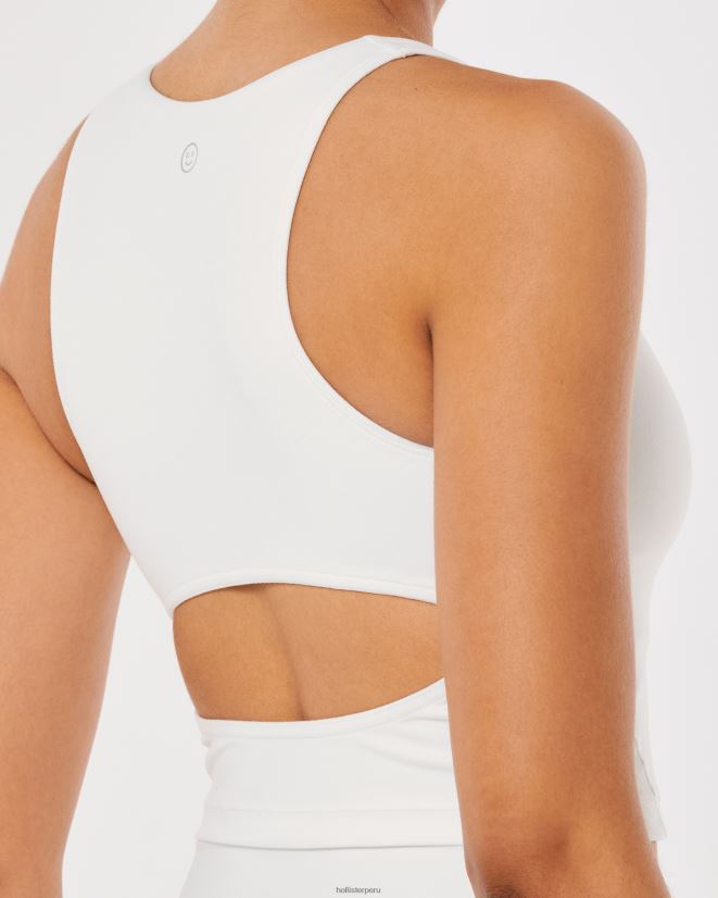 educación física Hollister Tanque trasero abierto de recarga activa Gilly Hicks blanco 086N62398 mujer tapas