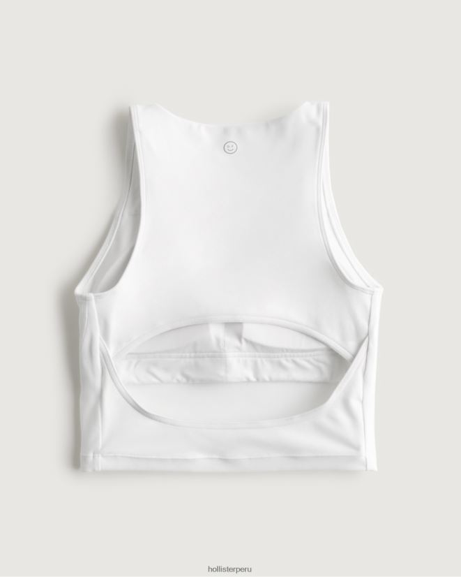 educación física Hollister Tanque trasero abierto de recarga activa Gilly Hicks blanco 086N62398 mujer tapas