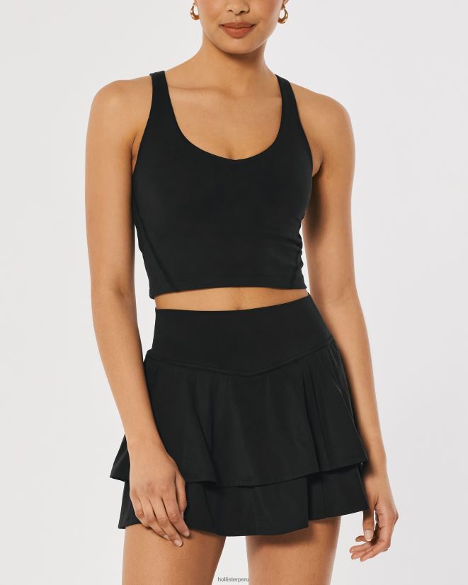 educación física Hollister Tanque trasero abierto de recarga activa Gilly Hicks negro 086N62374 mujer tapas