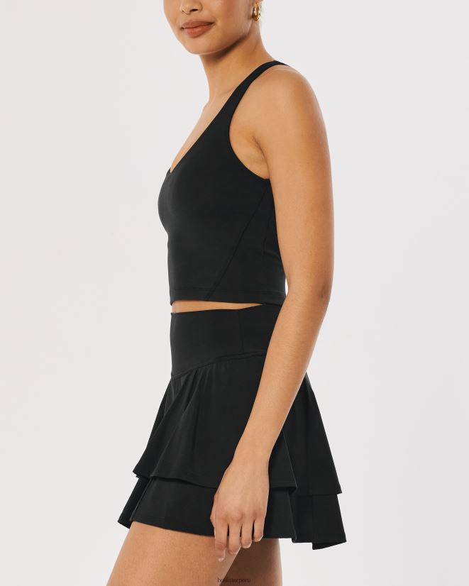 educación física Hollister Tanque trasero abierto de recarga activa Gilly Hicks negro 086N62374 mujer tapas