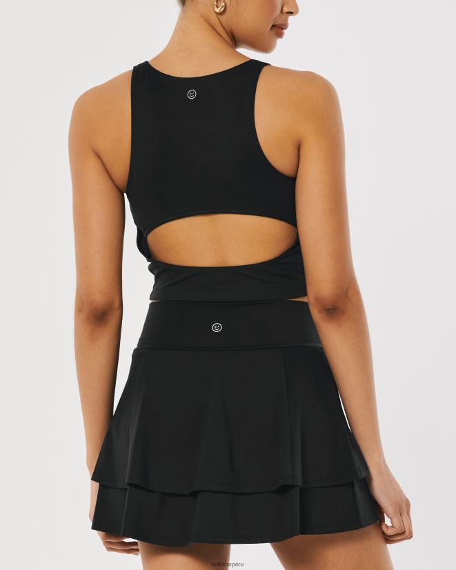 educación física Hollister Tanque trasero abierto de recarga activa Gilly Hicks negro 086N62374 mujer tapas