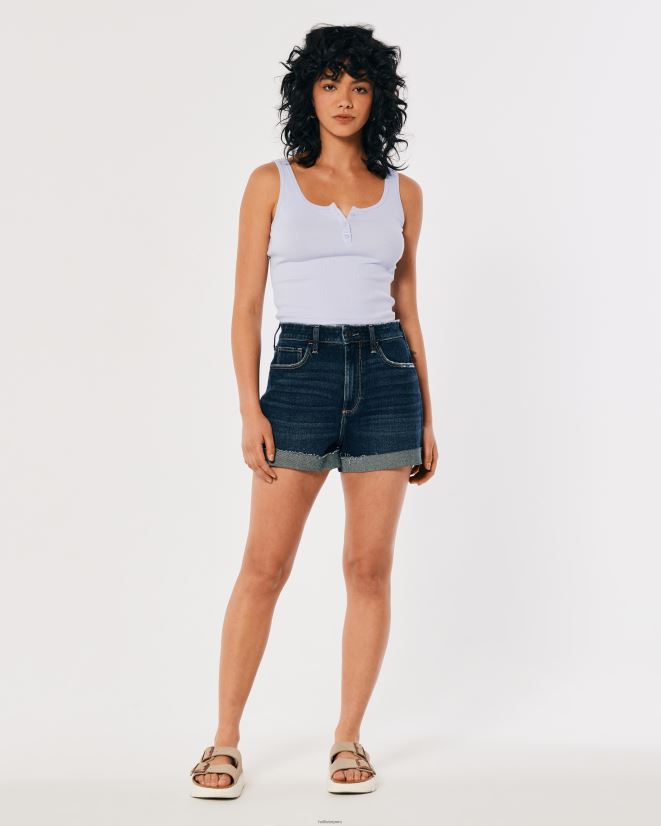 educación física Hollister camiseta henley con cuello redondo acanalado azul claro 086N62255 mujer tapas